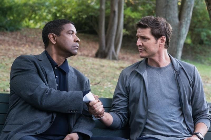 Denzel Washington als Robert McCall und Pedro Pascal als Dave York Seite an Seite