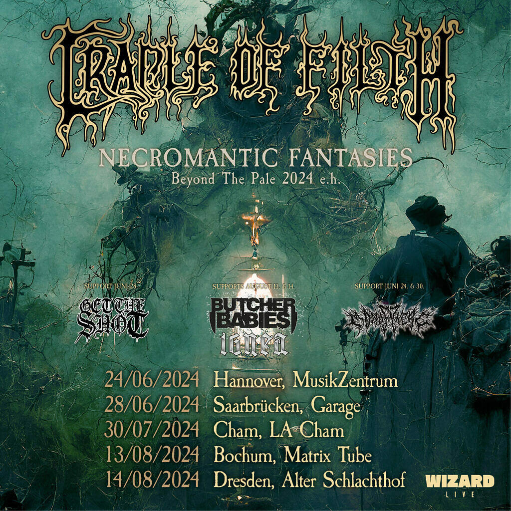Cradle of Filth ist 2024 auf gro&szlig;er Tour durch Europa und Australien