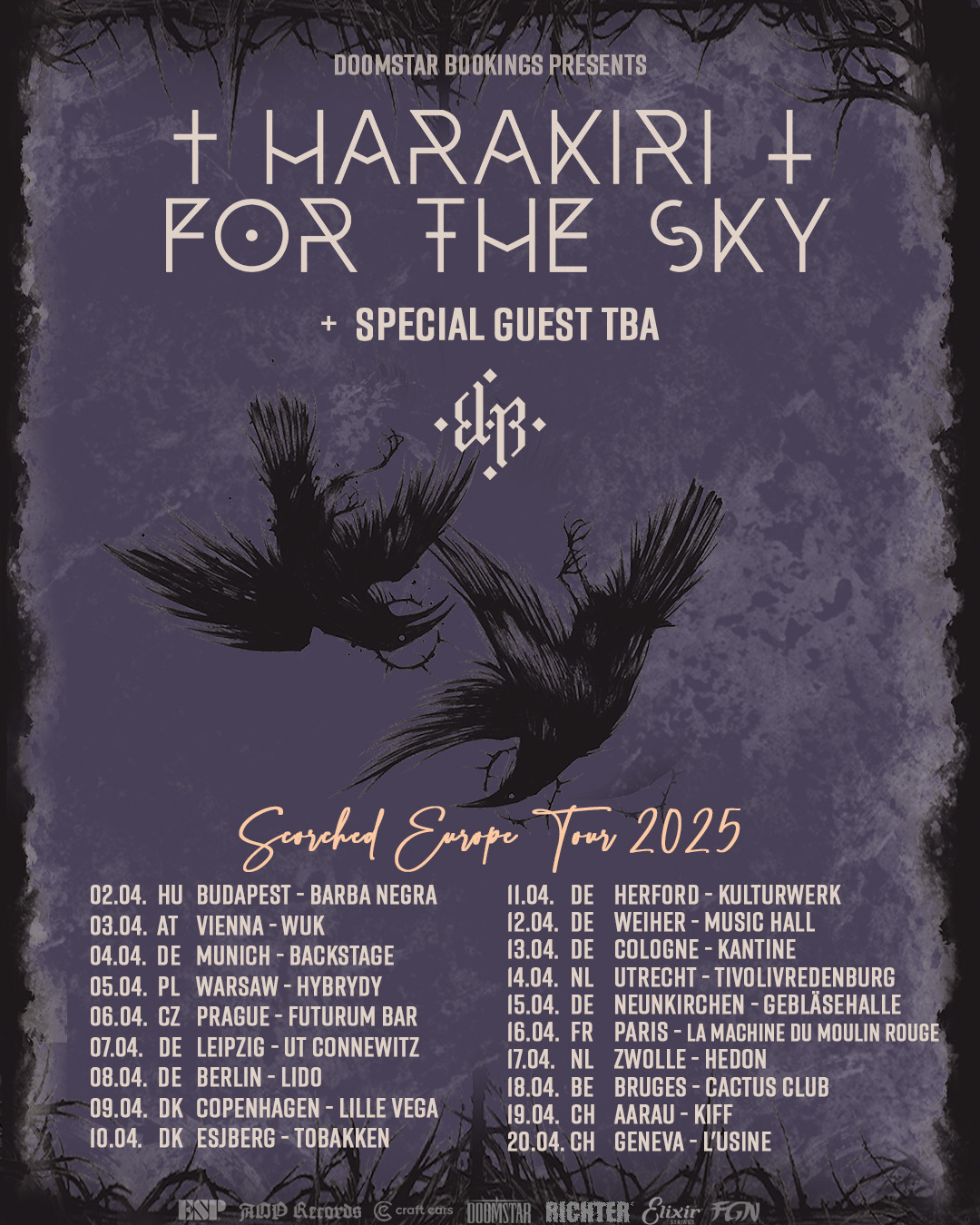 Die Tour von Harakiri for the sky im April 2025