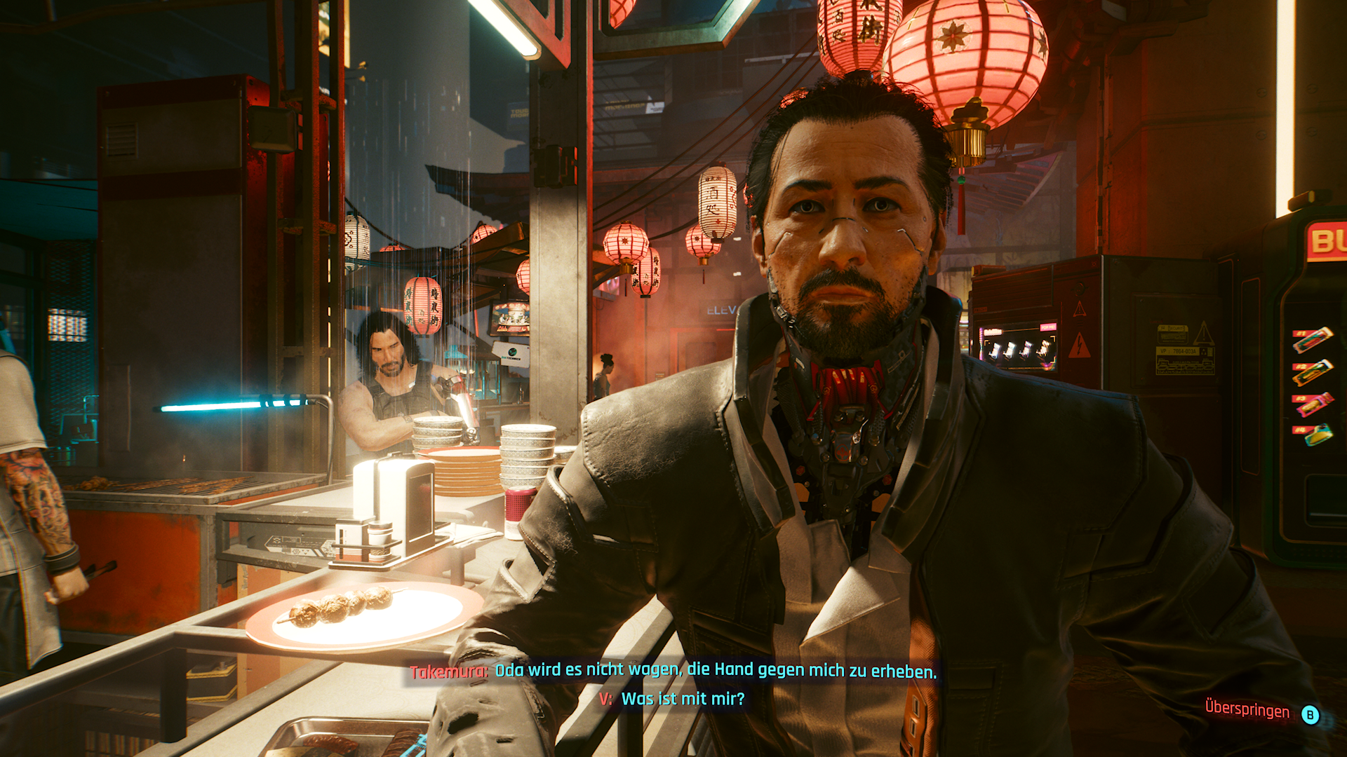 Ex-Konzernmann Takemura trifft sich mit V im Stra&szlig;en-Bistro