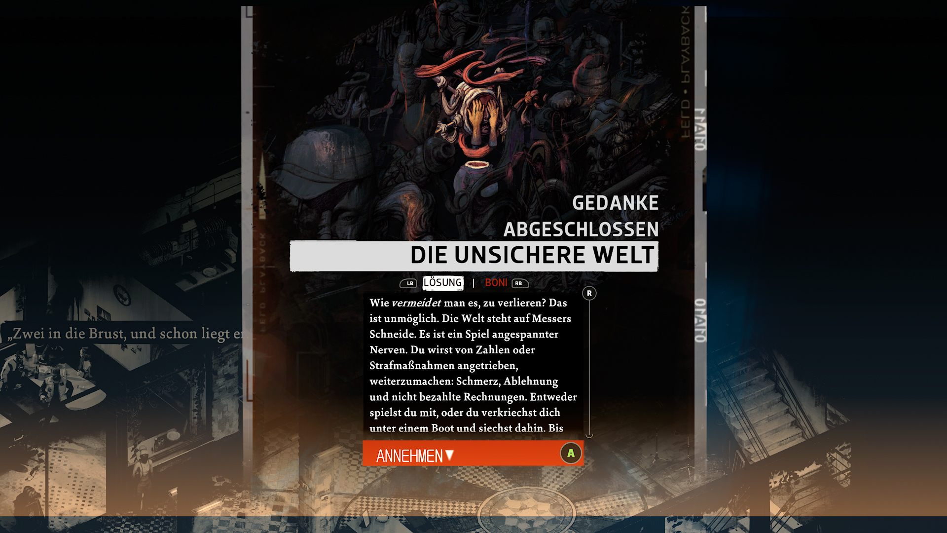 Die Herausforderung zum Tisch-Kicker nimmt Alex nat&uuml;rlich an.