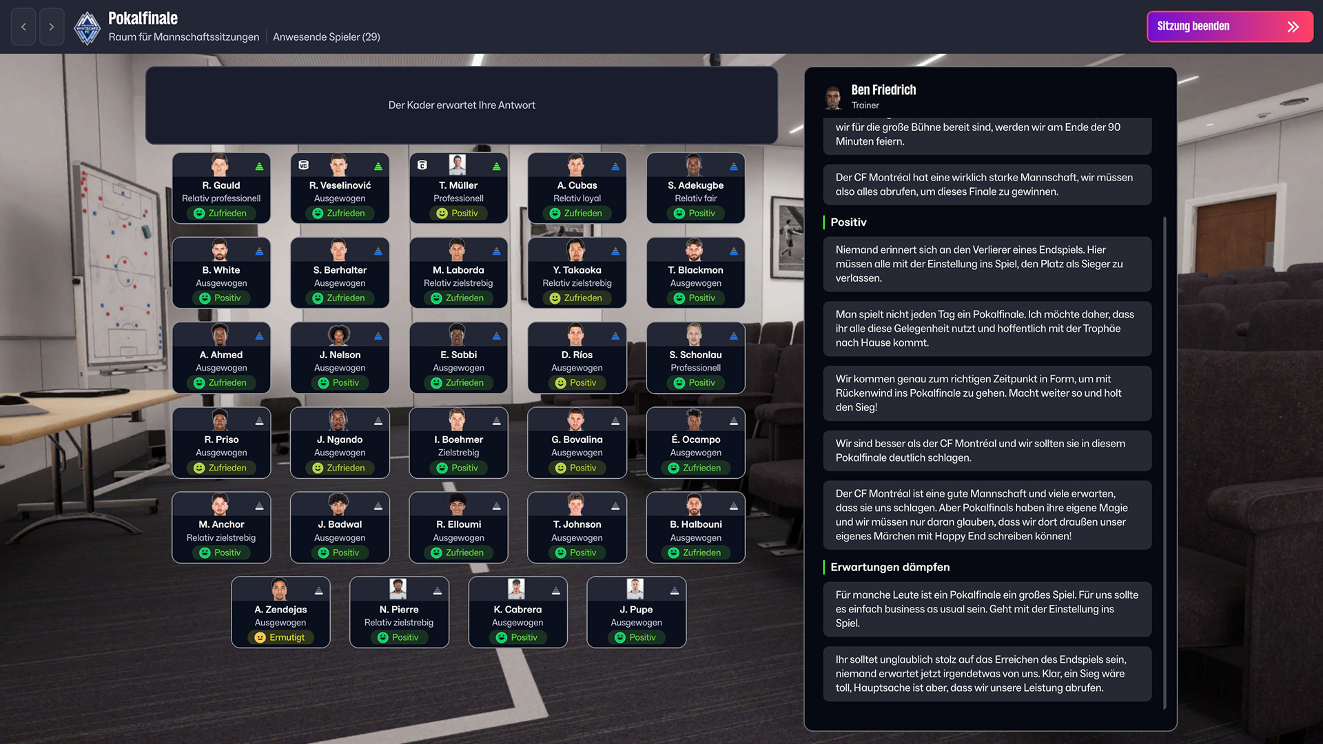 Das gef&uuml;rchtete Mannschaftsgespr&auml;ch